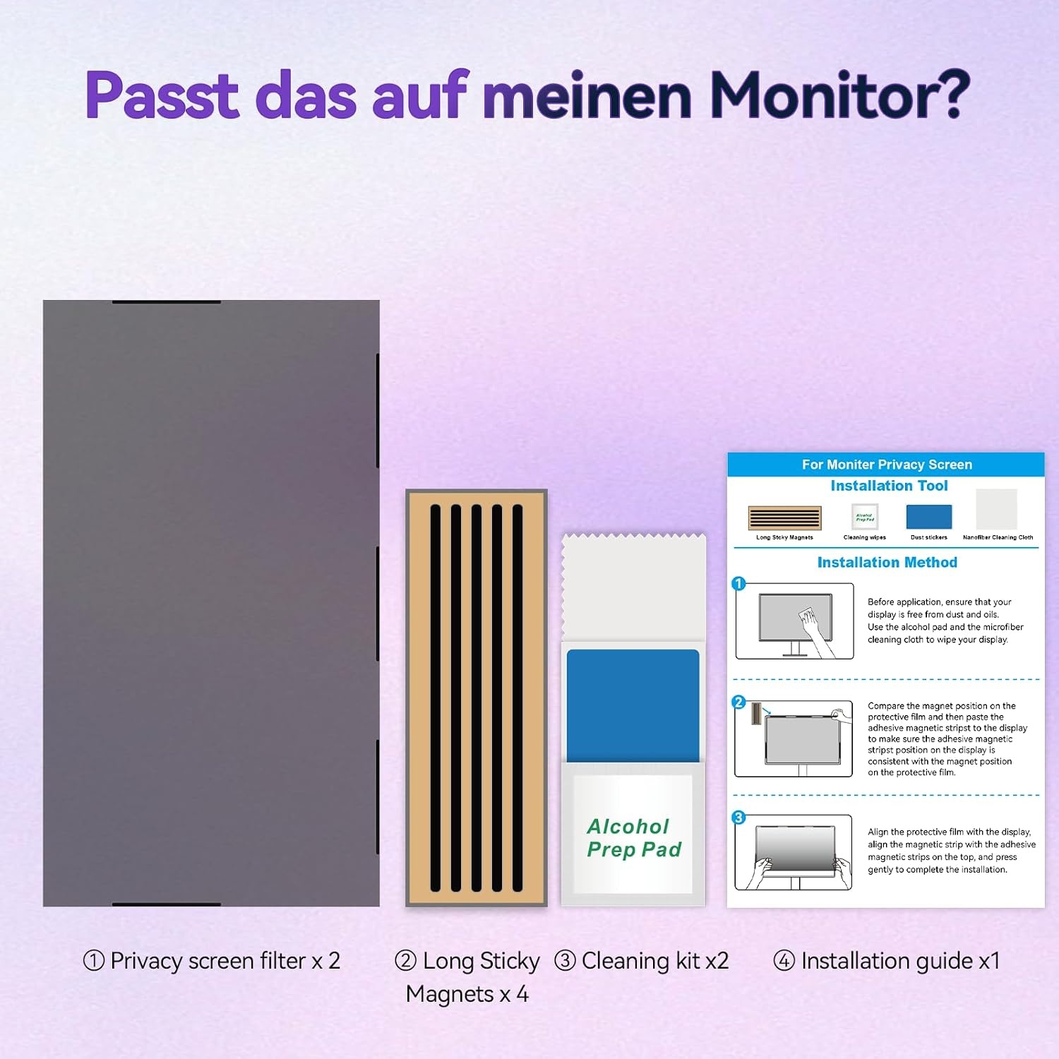 IPROKKO Magnetische privacyfilter voor 16:9 monitor, afneembare inkijkbescherming, anti-blauw licht, verblindingsbescherming, privacyfolie, schermbescherming voor HP Dell Acer, Lenovo, Asus 27 inch - Maat 27 Zoll-16:9 Seitenverhältnis