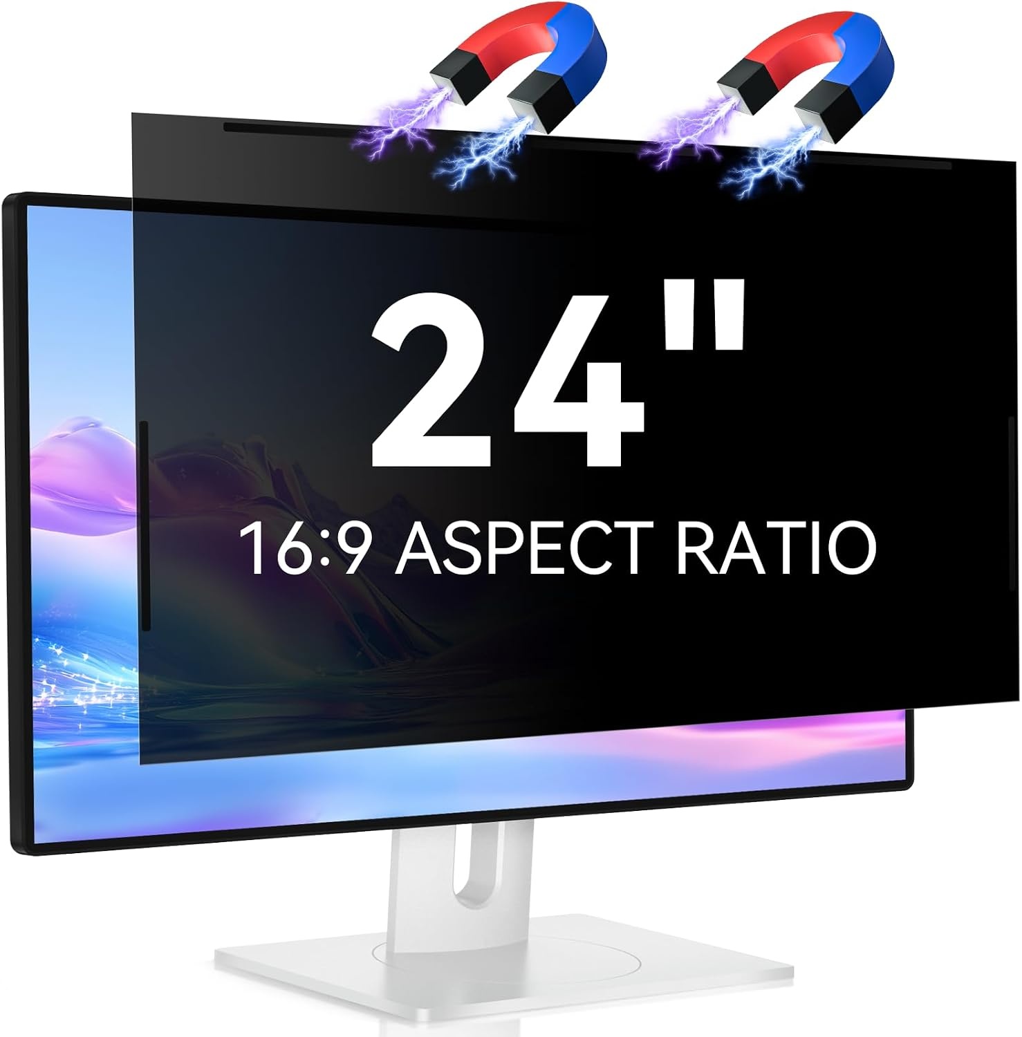 IPROKKO Magnetische privacyfilter voor 16:9 monitor, afneembare inkijkbescherming, anti-blauw licht, verblindingsbescherming, privacyfolie, schermbescherming voor HP Dell Acer, Lenovo, Asus 27 inch - Maat 27 Zoll-16:9 Seitenverhältnis
