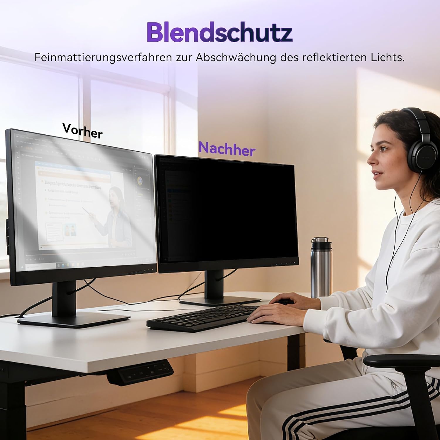 IPROKKO Magnetische privacyfilter voor 16:9 monitor, afneembare inkijkbescherming, anti-blauw licht, verblindingsbescherming, privacyfolie, schermbescherming voor HP Dell Acer, Lenovo, Asus 27 inch - Maat 27 Zoll-16:9 Seitenverhältnis