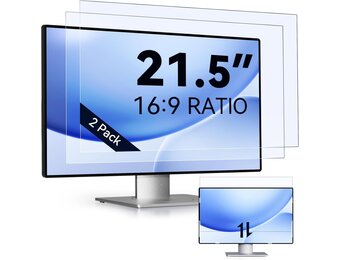 IPROKKO 2 stuks 21,5 inch anti-blauw licht displaybeschermfolie voor computermonitor, afneembare 16:9-beeldverhouding, anti-verblindingsfolie, oogbescherming, beschermfolie - Maat 21.5 Zoll-16:9 Seitenverhältnis