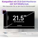 IPROKKO 2 stuks 21,5 inch anti-blauw licht displaybeschermfolie voor computermonitor, afneembare 16:9-beeldverhouding, anti-verblindingsfolie, oogbescherming, beschermfolie - Maat 21.5 Zoll-16:9 Seitenverhältnis