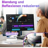 IPROKKO 2 stuks 21,5 inch anti-blauw licht displaybeschermfolie voor computermonitor, afneembare 16:9-beeldverhouding, anti-verblindingsfolie, oogbescherming, beschermfolie - Maat 21.5 Zoll-16:9 Seitenverhältnis