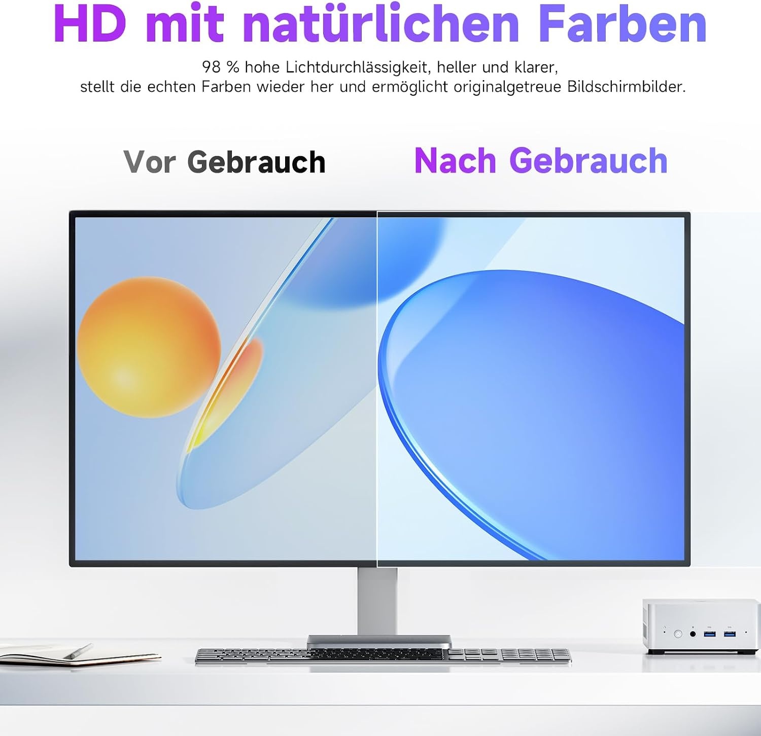 IPROKKO 2 stuks 21,5 inch anti-blauw licht displaybeschermfolie voor computermonitor, afneembare 16:9-beeldverhouding, anti-verblindingsfolie, oogbescherming, beschermfolie - Maat 21.5 Zoll-16:9 Seitenverhältnis