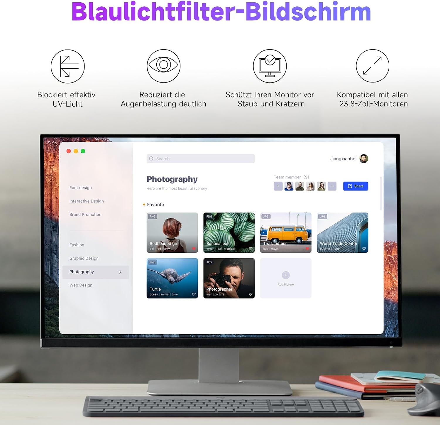 IPROKKO 2 stuks 21,5 inch anti-blauw licht displaybeschermfolie voor computermonitor, afneembare 16:9-beeldverhouding, anti-verblindingsfolie, oogbescherming, beschermfolie - Maat 21.5 Zoll-16:9 Seitenverhältnis