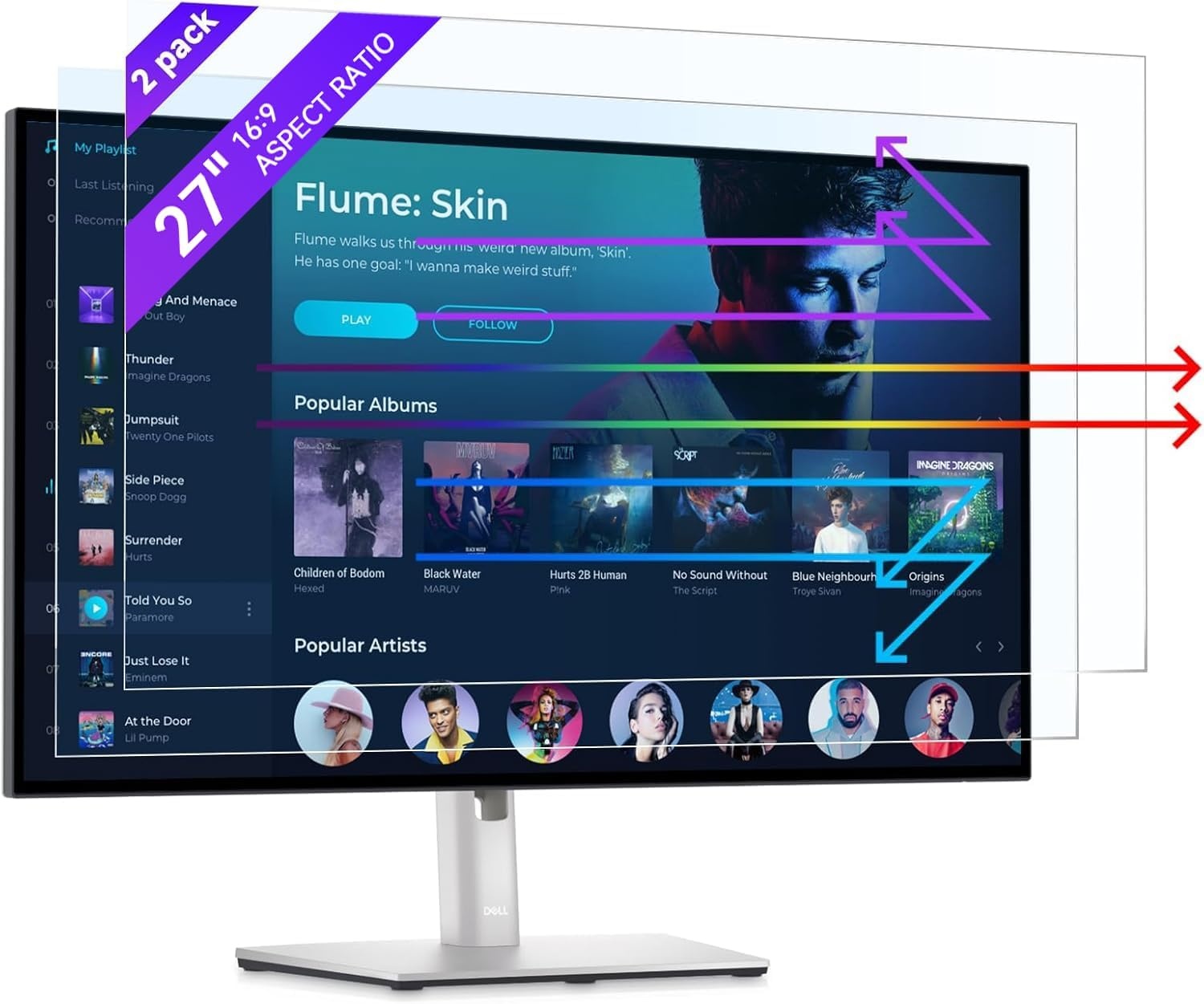 IPROKKO 2 stuks 21,5 inch anti-blauw licht displaybeschermfolie voor computermonitor, afneembare 16:9-beeldverhouding, anti-verblindingsfolie, oogbescherming, beschermfolie - Maat 21.5 Zoll-16:9 Seitenverhältnis
