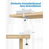 PASSUS Tafelstopcontact, stekkerdoos met 2 USB C (PD 30 W), 5-voudig, meervoudig stopcontact, bureau met overspanningsbeveiliging en afzonderlijk schakelbaar, 10-in-1 hoekstopcontact met 2 m kabel