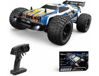 DEERC 9205E RC op afstand bestuurde auto met 48 km/u High Speed, 4WD 1:10 RC Car Off-Road 2,4 GHz draadloze afstandsbediening, monstertruck buggy, 2 accu's lange looptijd, crawler speelgoed, racewagen