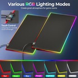 KDD RGB Gaming Bureauonderlegger met Draadloze Oplader en Telefoonhouder 70 x 33 cm