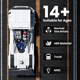 Mould King 10036 Technik Truck Knight Modelset - 1604 Delen - 35,2 cm - Wit