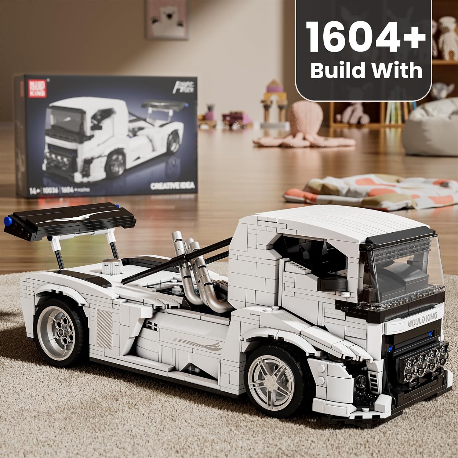 Mould King 10036 Technik Truck Knight Modelset - 1604 Delen - 35,2 cm - Wit