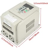 Jadeshay 220 VAC Frequentieomvormer 1 Fasig Ingang 3-fasige Uitgang Frequentieregelaar VFD-snelheidsregelaar voor 3-fasige 2.2 kW Wisselstroommotor