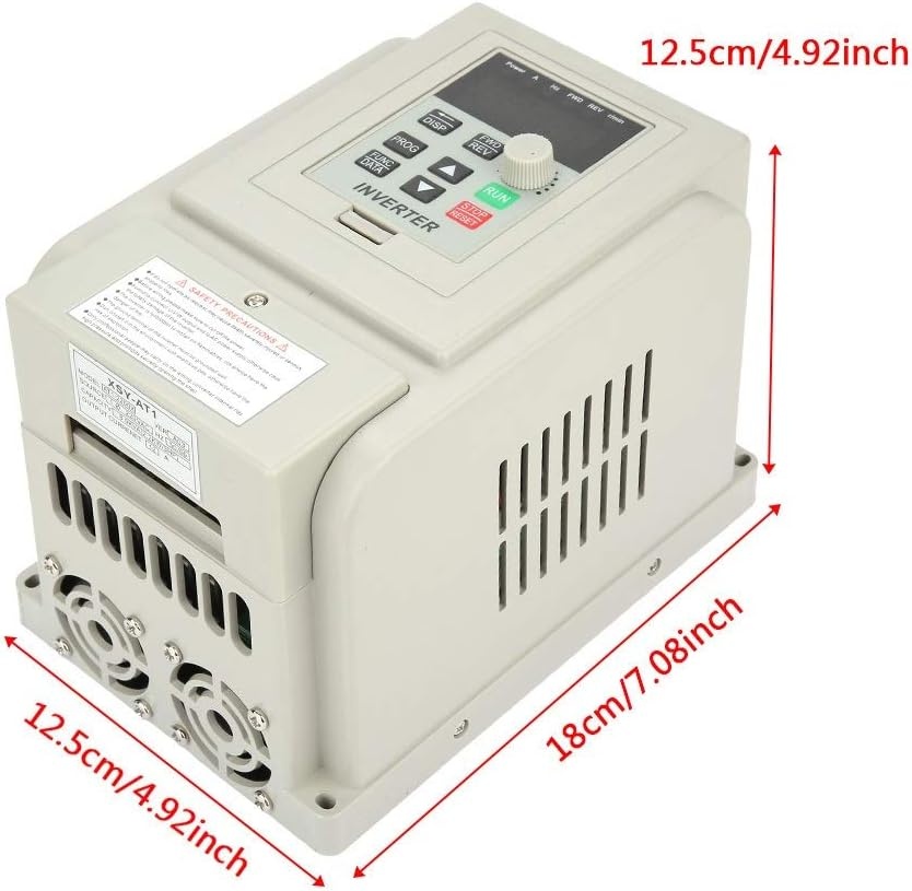 Jadeshay 220 VAC Frequentieomvormer 1 Fasig Ingang 3-fasige Uitgang Frequentieregelaar VFD-snelheidsregelaar voor 3-fasige 2.2 kW Wisselstroommotor