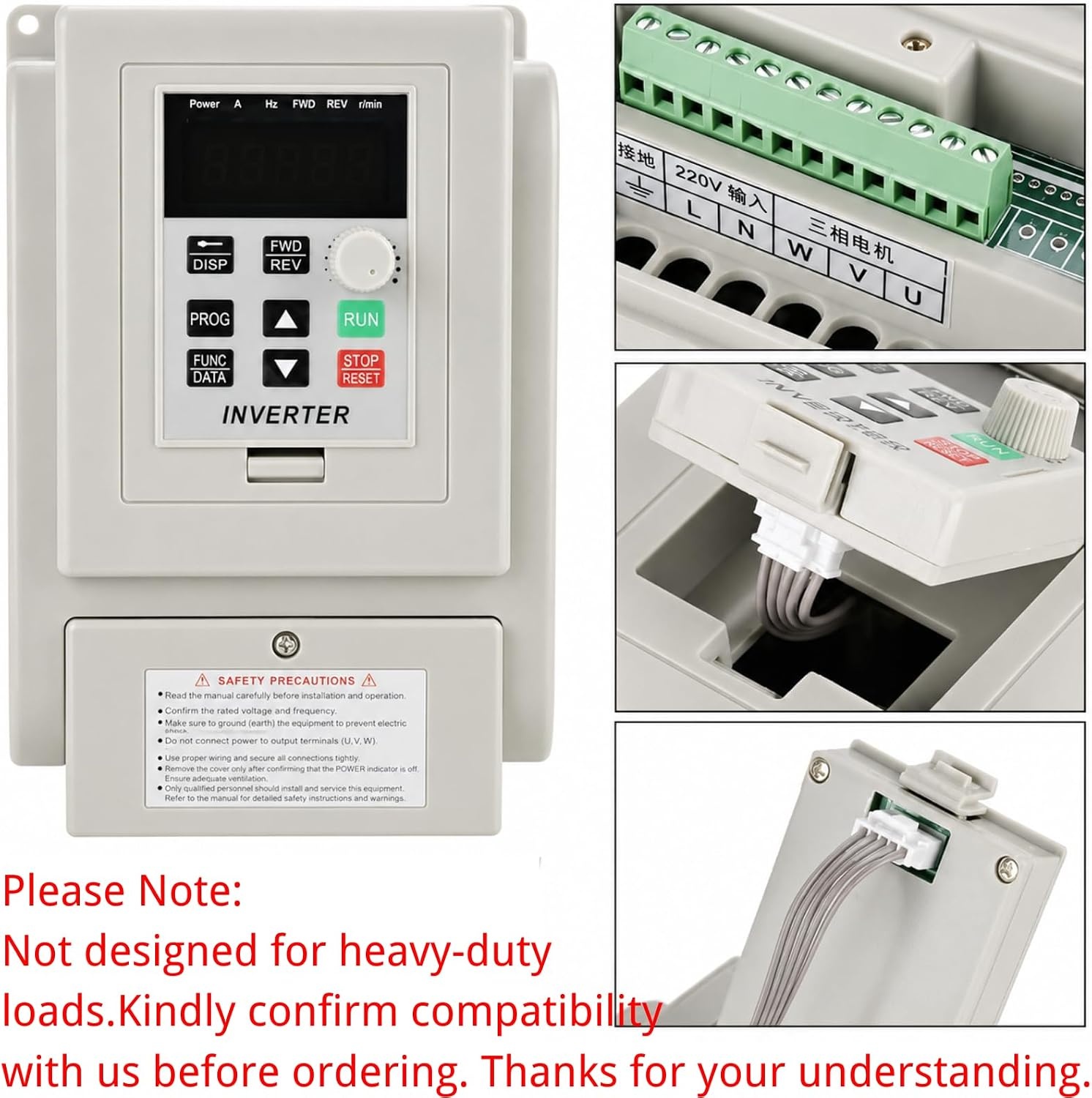 Jadeshay 220 VAC Frequentieomvormer 1 Fasig Ingang 3-fasige Uitgang Frequentieregelaar VFD-snelheidsregelaar voor 3-fasige 2.2 kW Wisselstroommotor
