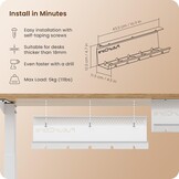 FuturCore Kabelgoot voor Bureau - 43 x 12 cm - Wit - Set van 2 - RVS Kabelmanagement