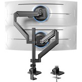 Dubbele monitorarm voor 17-40 inch, gasveer, volledige beweging