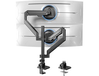 Dubbele monitorarm voor 17-40 inch, gasveer, volledige beweging