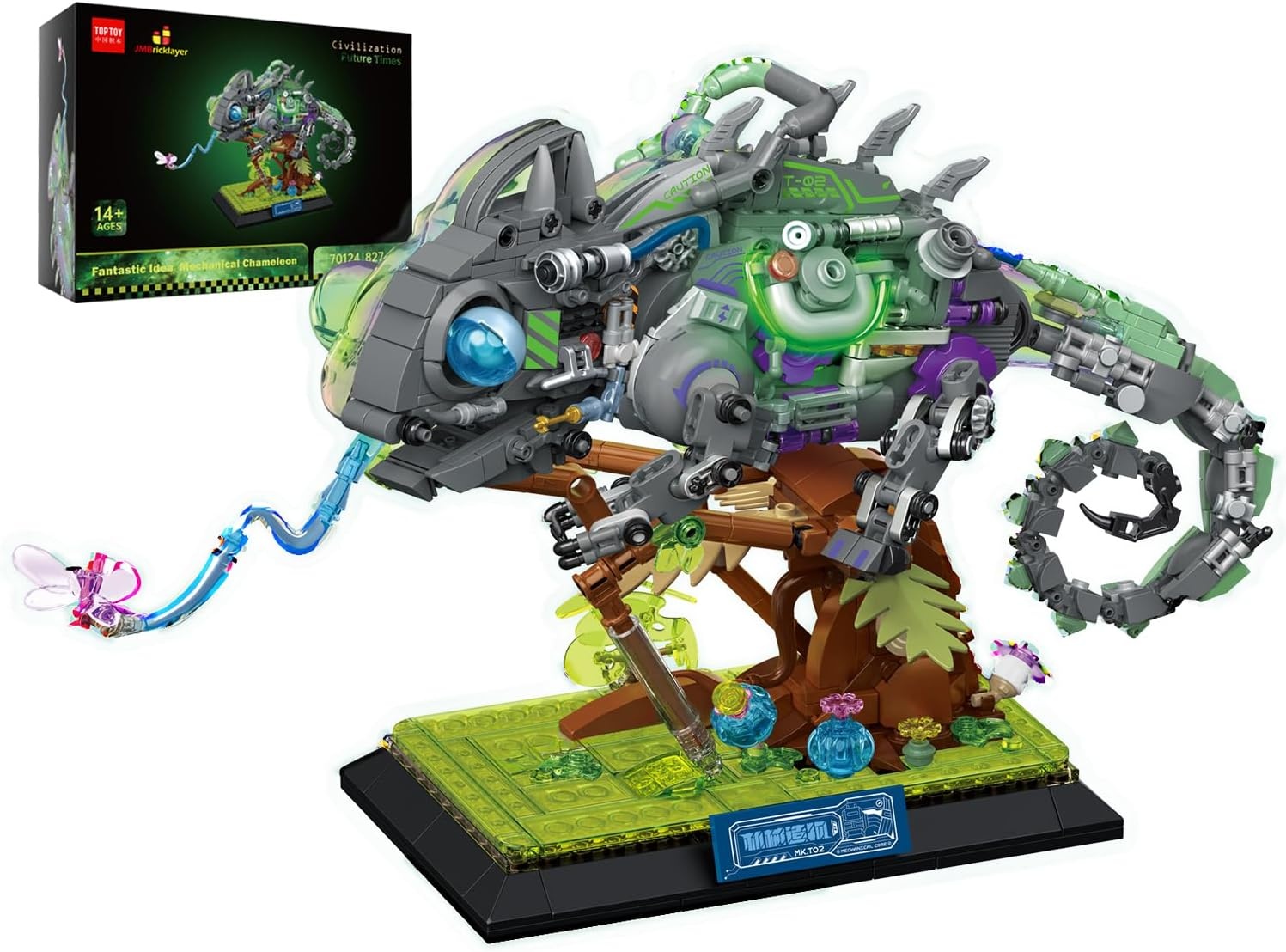 JMBricklayer Mechanische Kameleon Bouwset 70124 - Groen - 827 Delen
