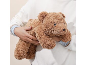 Grote verzwaarde teddybeer, knuffeldier, 70 cm, 2,3 kg, robuuste en wollige bruine pluche beer voor volwassenen om te knuffelen, schattig knuffelkussen voor volwassenen