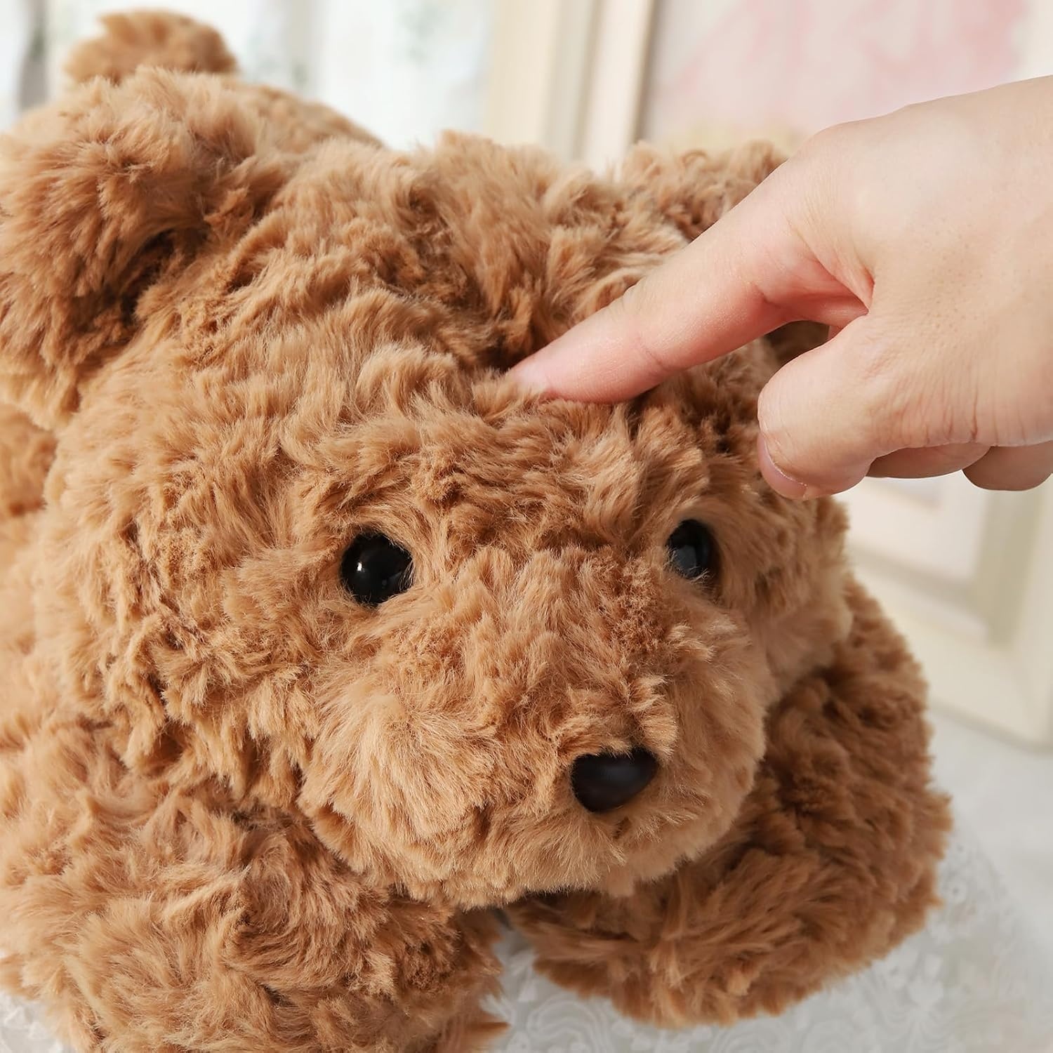 Grote verzwaarde teddybeer, knuffeldier, 70 cm, 2,3 kg, robuuste en wollige bruine pluche beer voor volwassenen om te knuffelen, schattig knuffelkussen voor volwassenen