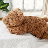 Grote verzwaarde teddybeer, knuffeldier, 70 cm, 2,3 kg, robuuste en wollige bruine pluche beer voor volwassenen om te knuffelen, schattig knuffelkussen voor volwassenen