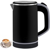 Waterkoker, klein, 800 ml, reiswaterkoker, 5 minuten snel koken, draagbare mini-camping, stille reizen, theepot van roestvrij staal, waterkoker (zwart)