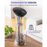 KAUGIC Elektrische Oorreiniger met Dubbel Reservoir - 4 Drukstanden - IPX7 Waterdicht - Transparant Grijs