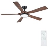 Newday Plafondventilatoren Houten Zwart,142CM Plafondventilator met verlichting en afstandsbediening Rustig, Plafondventilator groot met licht dimbaar, Ventilator Lamp Plafond