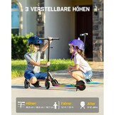 FanttikRide C9 Pro Elektrische step voor kinderen van 8-12 jaar, kleurrijke regenboogverlichting, 8/12/16 km/u, bereik van 8 km, led-display, in hoogte verstelbaar, opvouwbaar, voor jongens en meisjes