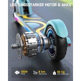 FanttikRide C9 Pro Elektrische step voor kinderen van 8-12 jaar, kleurrijke regenboogverlichting, 8/12/16 km/u, bereik van 8 km, led-display, in hoogte verstelbaar, opvouwbaar, voor jongens en meisjes