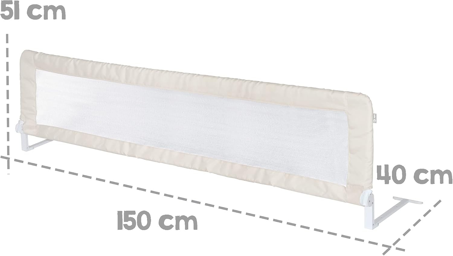 roba Bedhek Klipp-Klapp 150 cm - Opvouwbare Bedhek voor Baby's en Kinderen - Beige