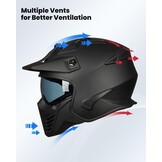 Jethelm Motor/Scooter Zwart Mat 2XL - Inklapbaar Vizier - 46% Korting