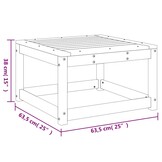 vidaXL Voetenbank Grenenhout - 63.5x63.5x38 cm - 34% Korting
