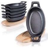 Gietijzeren Serveerpannen Set van 6 | Zwart | 15,4 x 9,5 cm | 52% Korting