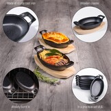Gietijzeren Serveerpannen Set van 6 | Zwart | 15,4 x 9,5 cm | 52% Korting
