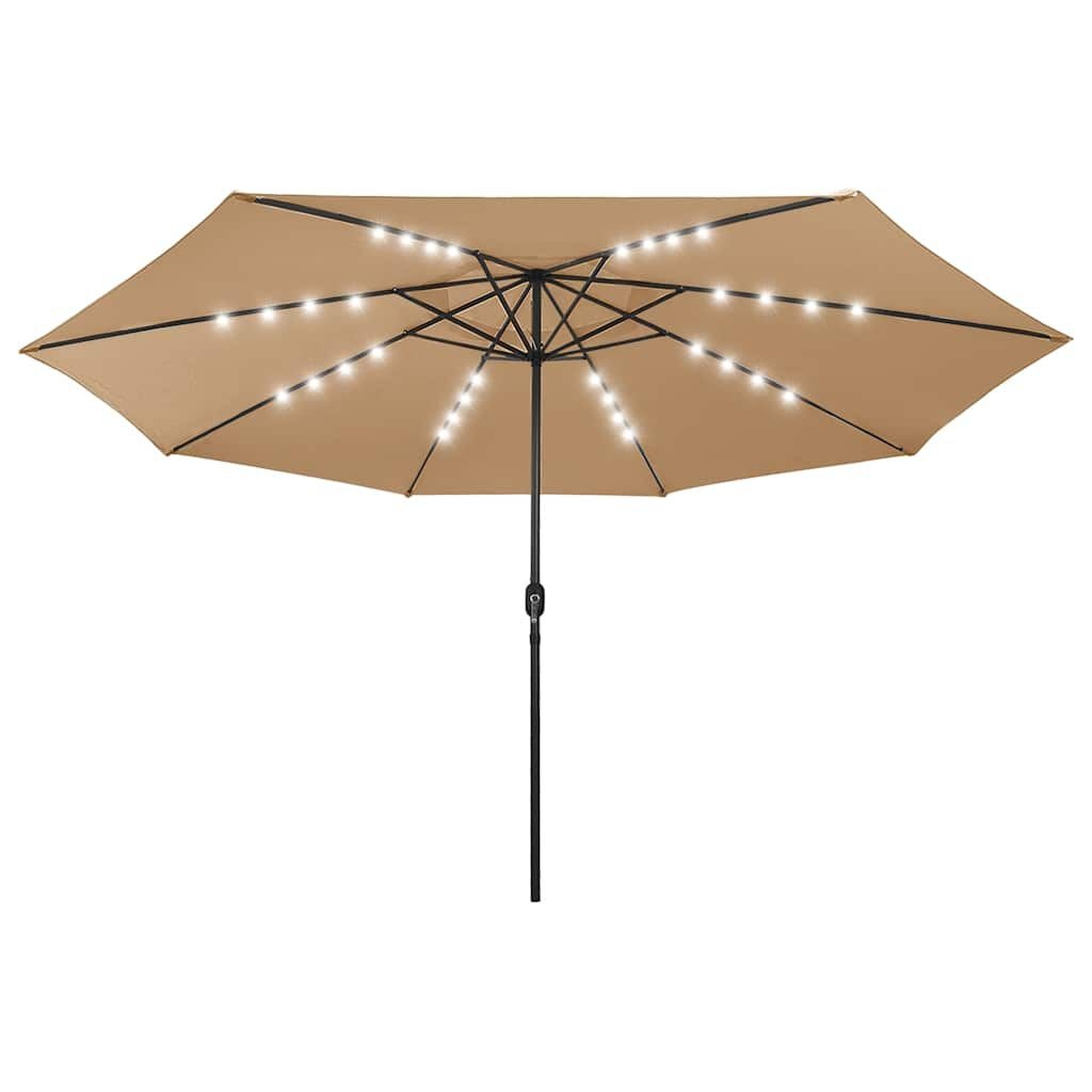 Taupe Parasol met LED-verlichting 400cm - 47% Korting