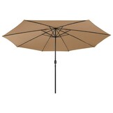 Taupe Parasol met LED-verlichting 400cm - 47% Korting