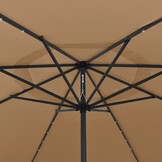Taupe Parasol met LED-verlichting 400cm - 47% Korting