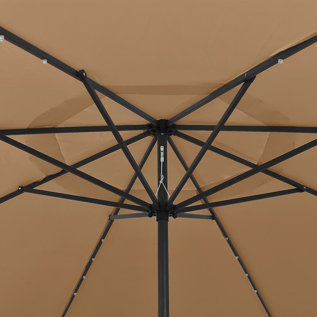 Taupe Parasol met LED-verlichting 400cm - 47% Korting