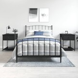 Nachtkastjes Hout & Metaal Zwart (2 stuks) - 58% Korting