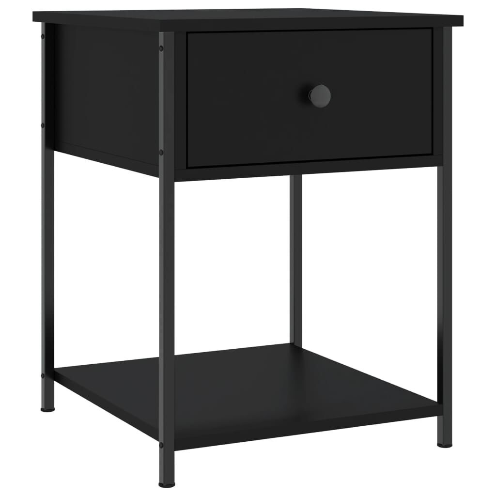 Nachtkastjes Hout & Metaal Zwart (2 stuks) - 58% Korting