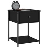 Nachtkastjes Hout & Metaal Zwart (2 stuks) - 58% Korting