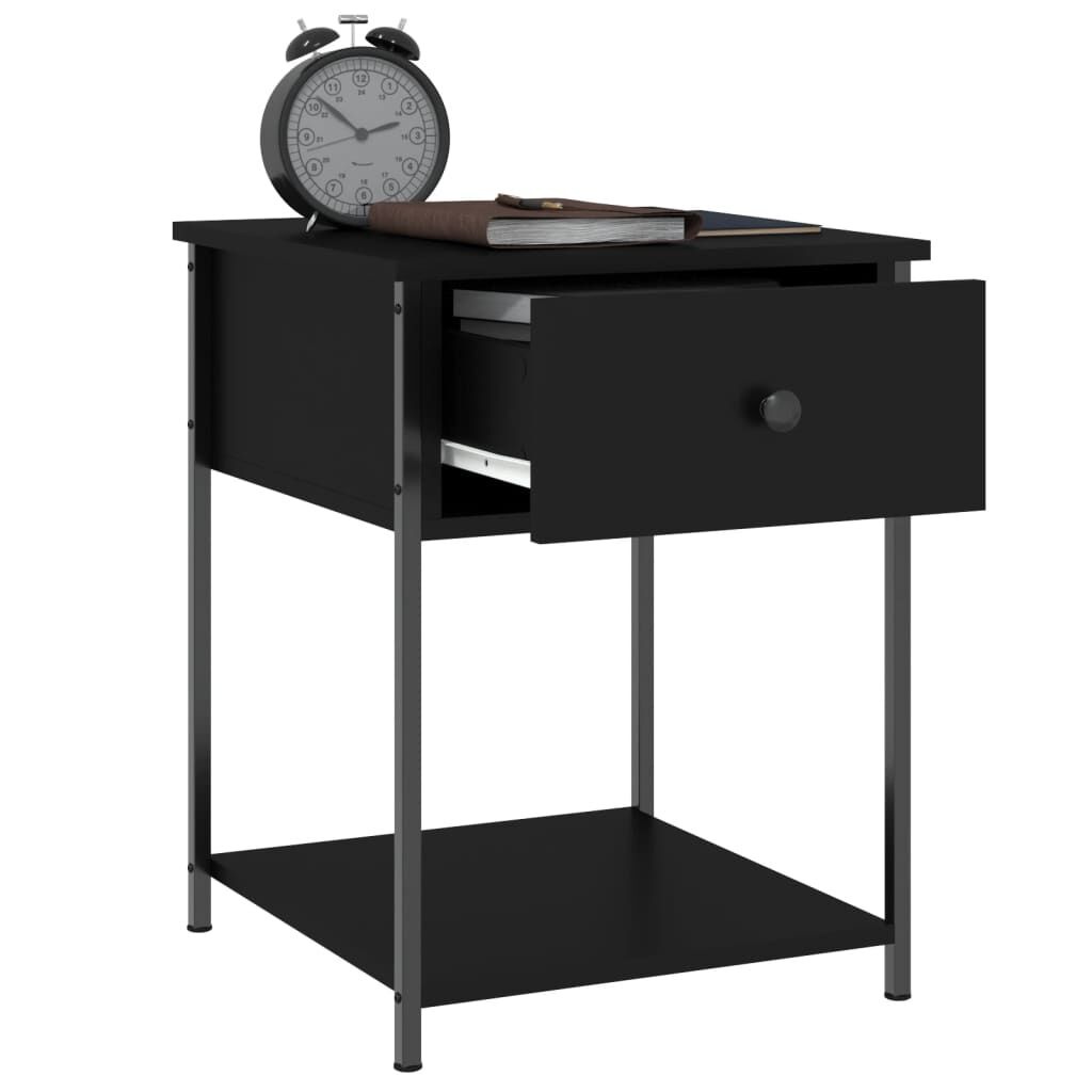 Nachtkastjes Hout & Metaal Zwart (2 stuks) - 58% Korting