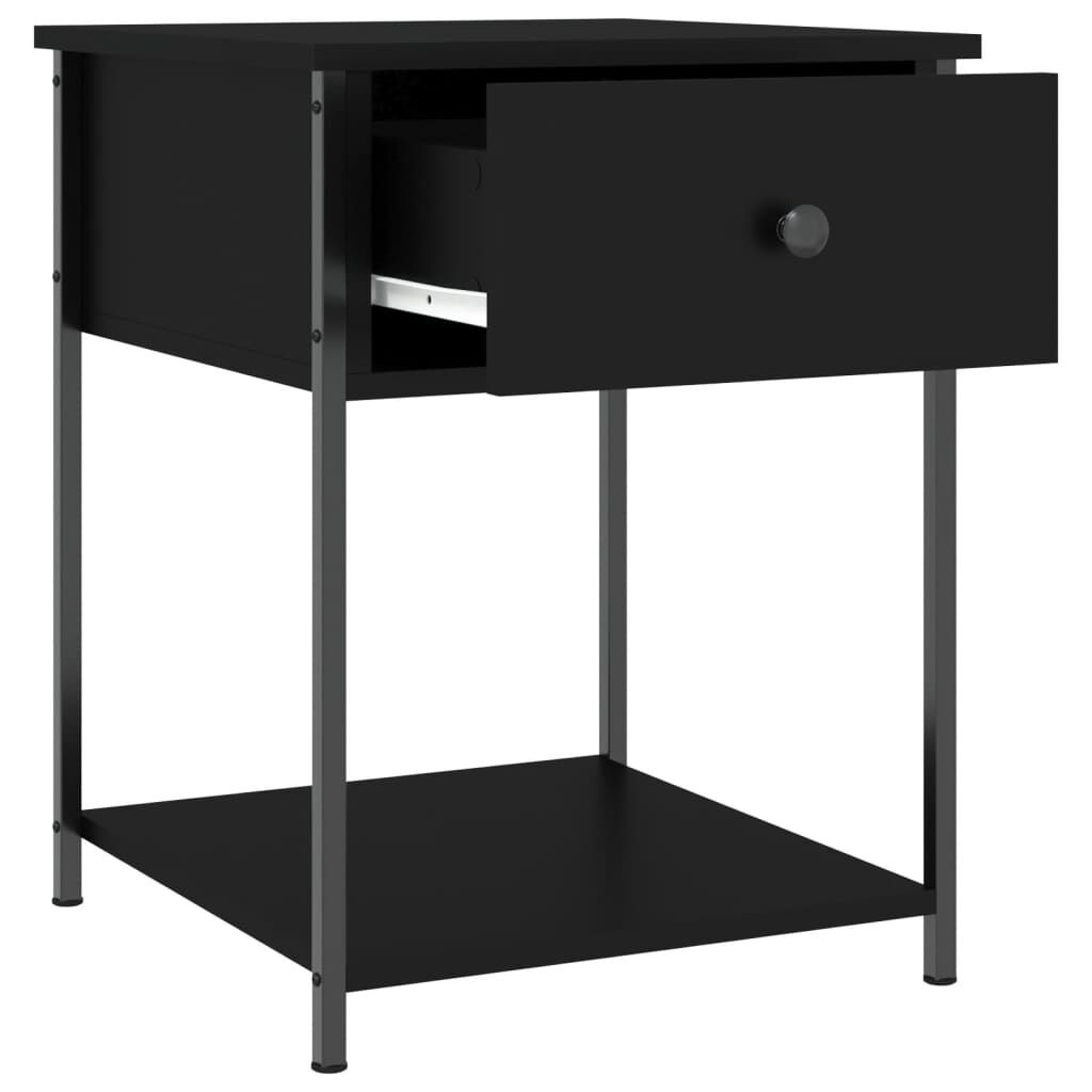 Nachtkastjes Hout & Metaal Zwart (2 stuks) - 58% Korting