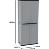 Opruimkast Jline 368 Kunststof - 68x37,5x163,5 cm - 54% Korting