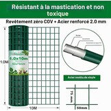 Amagabeli Tuinafrastering 1m x 10m - Groen - Metalen Gaashekwerk met PVC Coating