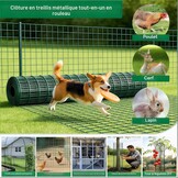 Amagabeli Tuinafrastering 1m x 10m - Groen - Metalen Gaashekwerk met PVC Coating