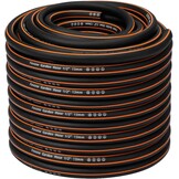 Fevone Tuinslang 50 m slangbuis voor tuin, diameter 13 mm, 4 lagen, 25 bar, zeer belastbaar, draagbaar, buiten, compressor, slangkabel, flexibel, robuust, riembaar, knikbescherming, zwart/oranje - Maat 50 m