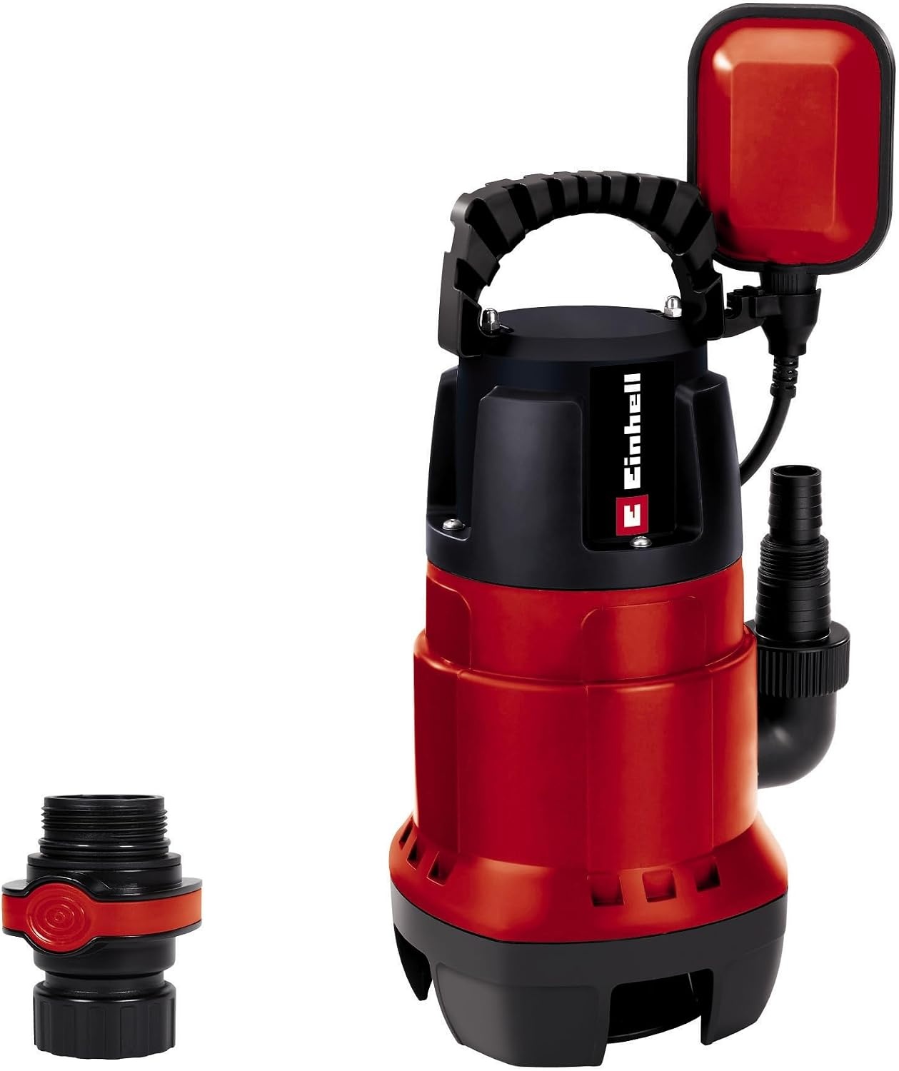 Einhell GC-DP 7835 vuilwaterpomp (rood, 780W, Ø35 mm vreemde voorwerpen, 15.700 l/h, vlotterschakelaar, draaggreep, kabelopwikkeling, universele aansluiting), rood
