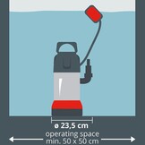 Einhell GC-DP 7835 vuilwaterpomp (rood, 780W, Ø35 mm vreemde voorwerpen, 15.700 l/h, vlotterschakelaar, draaggreep, kabelopwikkeling, universele aansluiting), rood