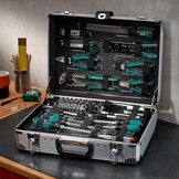 Brüder Mannesmann M29075 Gereedschapsset, 108-Delig, Aluminium Gereedschapskoffer, Groen/Zilver